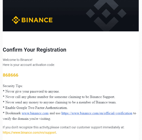 Binance confirmation ccc